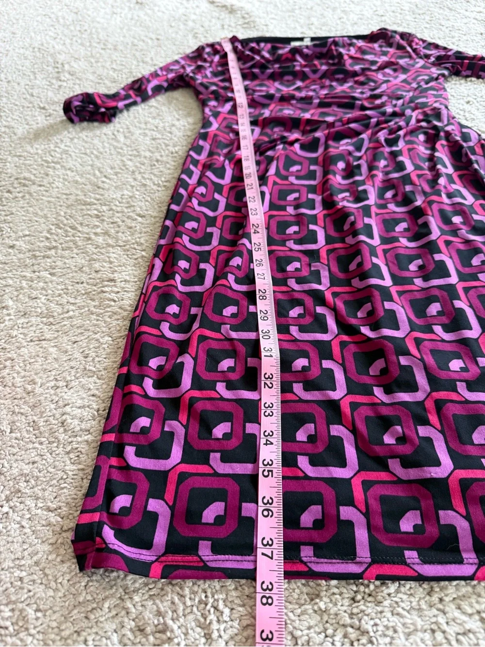 Kasper Purple Geometric Cowl-Neck Midi Dress - Picture 6 of 7